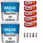 Preview: 2 x Break Blue / Blau Volumentabak Giga Box 195g + 1000 Hülsen + 5 Feuerzeuge