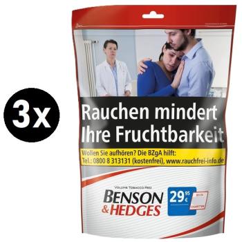 3x Benson & Hedges 135g 3XL Tüte Stopftabak Volumentabak Zigaretten Nachfüllpack