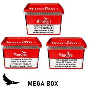 3x Winston Red Mega Box Eimer Volumentabak Stopftabak Winston Red 120 Gramm