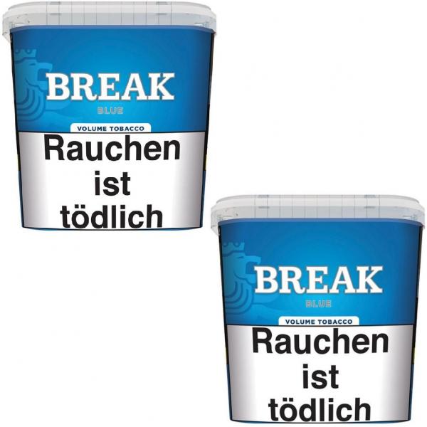 2 x Break Blue Giga Box 195g Volumentabak Break Blau Stopftabak Eimer Giga Box