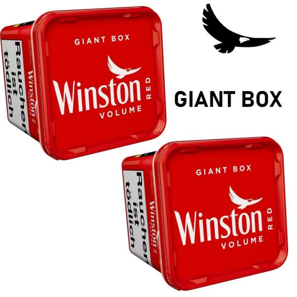 2x Winston Red Giant Box Eimer Volumentabak Stopftabak Winston Red 165 Gramm