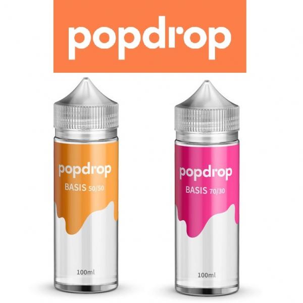E Liquid Base 100ml Popdrop VG/PG 50/50 70/30 ohne Nikotin - Base für E-Liquid
