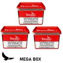 3x Winston Red Mega Box Eimer Volumentabak Stopftabak Winston Red 125 Gramm